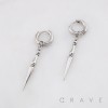PAIR OF GOTHIC PUNK SPIKE PENDANT 316L SURGICAL STEEL EARRING